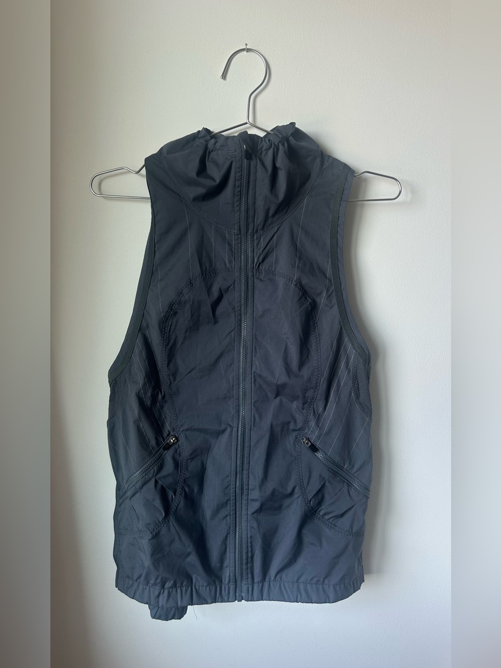Vintage Lululemon pinstripe funnel neck vest